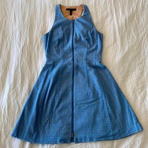 Blue tulip front zip BCBGMaxazria dress